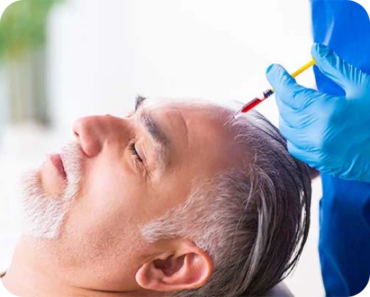 Injecting in forehead