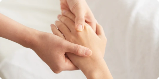 massaging the hand