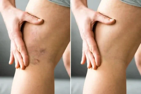 with and without varicose